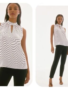 Joseph Ribkoff Signature Collection Dot Print Sleeveless Top
